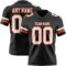 Black2910 Custom Black White-Orange Authentic Football Jersey