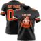 Black2911-1 Custom Black Orange-White Authentic Football Jersey