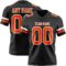 Black2911 Custom Black Orange-White Authentic Football Jersey