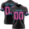 Black2915 Custom Black Pink-Sky Blue Authentic Football Jersey