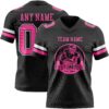 Custom Black Pink-White Authentic Football Jersey