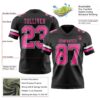 Custom Black Pink-White Authentic Football Jersey