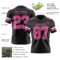 Black2917-2 Custom Black Pink-White Authentic Football Jersey