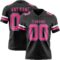 Black2917 Custom Black Pink-White Authentic Football Jersey