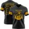 Black2918-1 Custom Black Gold Authentic Football Jersey