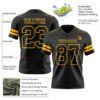 Custom Black Gold Authentic Football Jersey