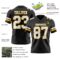 Black2919-2 Custom Black White-Gold Authentic Football Jersey