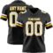 Black2919 Custom Black White-Gold Authentic Football Jersey