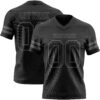 Custom Black Steel Gray Authentic Football Jersey