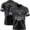 Black2925-1 Custom Black Gray Authentic Football Jersey
