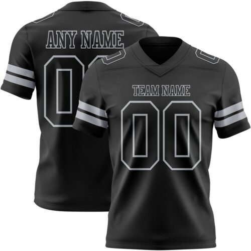 Custom Black Gray Authentic Football Jersey