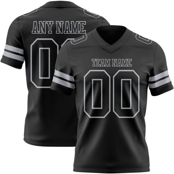 Custom Black Gray Authentic Football Jersey