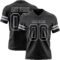 Black2925 Custom Black Gray Authentic Football Jersey