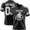 Black2926-1 Custom Black White-Gray Authentic Football Jersey