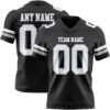 Custom Black White-Gray Authentic Football Jersey