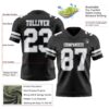 Custom Black White-Gray Authentic Football Jersey