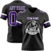 Custom Black Purple-White Authentic Football Jersey