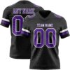Custom Black Purple-White Authentic Football Jersey