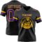 Black2929-1 Custom Black Purple-Gold Authentic Football Jersey