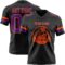 Black2931-1 Custom Black Purple-Orange Authentic Football Jersey
