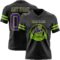 Black2933-1 Custom Black Purple-Neon Green Authentic Football Jersey