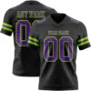 Custom Black Purple-Neon Green Authentic Football Jersey