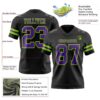 Custom Black Purple-Neon Green Authentic Football Jersey