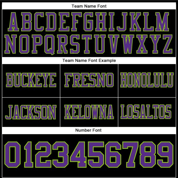 Custom Black Purple-Neon Green Authentic Football Jersey