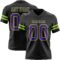 Black2933 Custom Black Purple-Neon Green Authentic Football Jersey