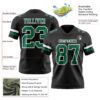 Custom Black Kelly Green-White Authentic Football Jersey
