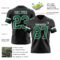 Black2934-2 Custom Black Kelly Green-White Authentic Football Jersey