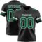 Black2934 Custom Black Kelly Green-White Authentic Football Jersey