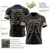 Custom Black Cream Authentic Football Jersey