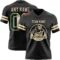 Black2941-1 Custom Black Vintage Mexican Flag-Cream Authentic Football Jersey