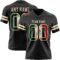 Black2941 Custom Black Vintage Mexican Flag-Cream Authentic Football Jersey
