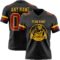 Black2945-1 Custom Black Cardinal-Gold Authentic Football Jersey