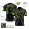 Custom Black Neon Green Authentic Football Jersey
