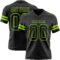 Custom Black Neon Green Authentic Football Jersey