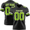 Custom Black Neon Green-White Authentic Football Jersey