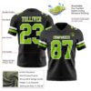 Custom Black Neon Green-White Authentic Football Jersey