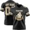 Black2960-1 Custom Black Vegas Gold-White Authentic Football Jersey