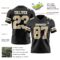 Black2960-2 Custom Black Vegas Gold-White Authentic Football Jersey