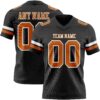 Custom Black Texas Orange-White Authentic Football Jersey