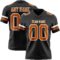 Black2962 Custom Black Texas Orange-White Authentic Football Jersey