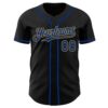 Custom Black Royal-Old Gold Authentic Baseball Jersey