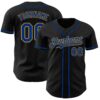 Custom Black Royal-Old Gold Authentic Baseball Jersey