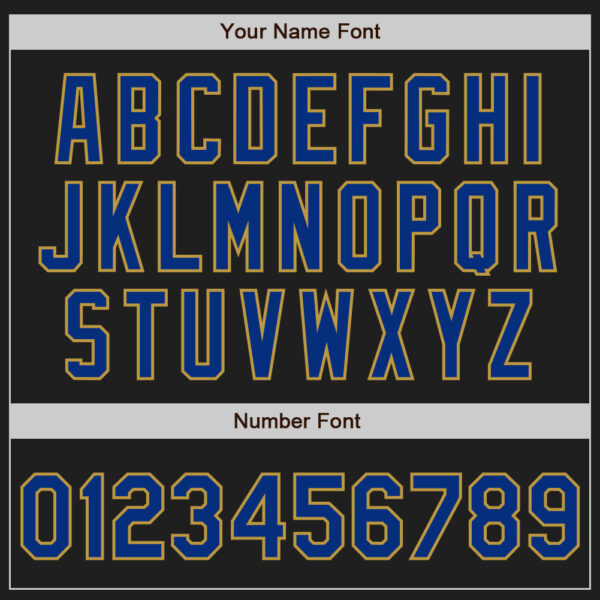 Custom Black Royal-Old Gold Authentic Baseball Jersey