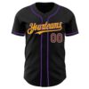Custom Black Purple-Gold Authentic Baseball Jersey