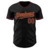 Custom Black Crimson-Old Gold Authentic Baseball Jersey