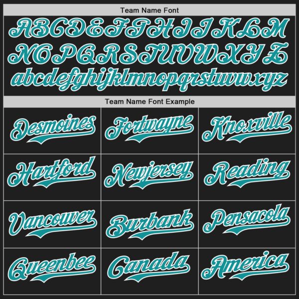 Custom Black Teal-White Authentic Baseball Jersey
